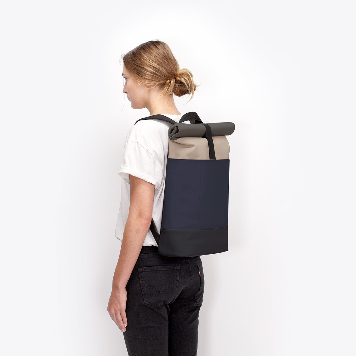 Hajo Roll-Top Backpack - Nude Dark Navy / Medium