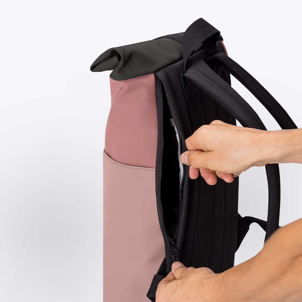 Hajo Roll-Top Backpack - Rose - Dark Rose / Mini