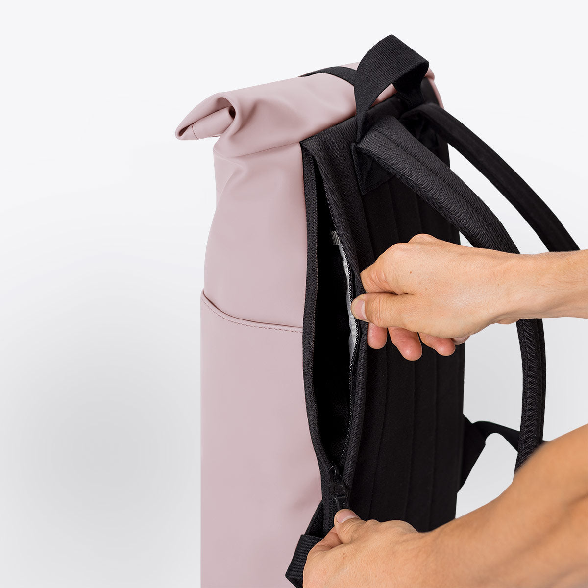 Hajo Roll-Top Backpack - Light Rose / Mini